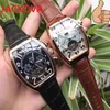 Ginevra cinturino in pelle di lusso tourbillon meccanico orologio da uomo drop day data scheletro automatico orologi da uomo regali224l