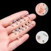 Vis Barbell boucle d'oreille boule Helix goujons chirurgicaux en acier inoxydable oreille anneau boucles d'oreilles tige mince couleur Zircon fleur os clou clou Piercing Bijoux de corps Bijoux