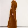 Robes décontractées Français élégant taille creuse brillant robe de soirée de luxe femmes à manches longues tempérament velours doré mince hiver