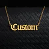 Personalized Old English Custom Name Necklaces For Women Men Gold Silver Color Stainless Steel Chain Pendant Necklace Jewelry241L