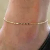 Fine Sexy 14k Gold Anklet Bracelet Cheville Barefoot Sandals Foot Jewelry Leg Chain On Foot For Women Fashion Ankle Chain Jewelry