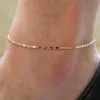 Fin sexig 14K Gold Anklet Armband Cheville Barefoot Sandals Fot smycken Legkedja till fots för kvinnor Fashion Ankle Chain Jewelry