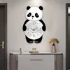 壁の時計漫画時計寝室リビングルーム装飾ミュートパンチムーンパンダホーム