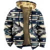 Men's Hoodies Zipper Fleece Long Sleeve Coat Jackets Aztec Tribal Graphics Casual Winter For Man Zip-Up Sweatshirts Outerwears