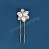 Handmade Hairpin Wedding Hair Accessories Diamond Flower Tiaras U-shaped Hair Clip Trendy Bridal Head Jewelry Birthday Headpiece