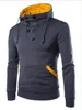 Sweats à capuche pour hommes 2023 Double boutonnage pull manteau pull court coupe ajustée en peluche à capuche