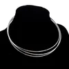 10pcs lot Silver Plated Chokers Necklace Cord Wire For DIY Craft Fashion Jewelry Gift 18inch W22 Shipp229d