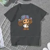 女性のTシャツソ連女性Tシャツチェブラシュカかわいいソビエトロシアの漫画ゴシック様式の女性服特大のコットングラフィック服