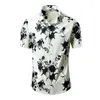 Erkek sıradan gömlekler 2024 yaz moda eğlence moda renkli çiçek kısa kollu çok renkli m-8xl