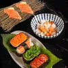 Set di stoviglie 3 pezzi El Ristorante Piatto Sashimi Decor Bambù per Sushi Mini casa per tessere uno sfondo Recinzioni di seta uniche