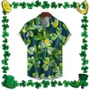 Men's Casual Shirts Mens St. Patricks'S Day Irish Shamrock Full Print Shirt Short Sleeve Lapel Button Tops Hawaiian Daily Streetwear