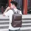 Zaino Moda Uomo Borsa da scuola in pelle Studenti Viaggio impermeabile Casual Libro Uomo