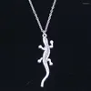 Chains 20pcs Fashion Necklace 56x15mm Lizard Gecko Pendants Short Long Women Men Colar Gift Jewelry Choker