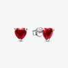 Stud Authentic 925 Sterling Silver Red Heart Stud örhängen Fashion Women Wedding Engagement Jewelry Accessories153i