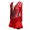 Сценическая одежда LIUHUO, платье для фигурного катания на льду, женская танцевальная одежда для девочек с красными бриллиантами, женская танцевальная одежда