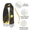 Sjaals abstracte compositie met zon-maanbanen en sterren sjaal winter lang grote kwast zachte wrap pashmina