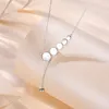 Högkvalitativ lyxig modehalsband designer smycken party sterling silver dubbel ringar diamant hänge rosguld halsband för kvinnliga smycken gåva med låda