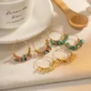Hoop Earrings Women's Colorful Vintage Female Stainless Steel Fashion City Style Jewelry Accessories Gifts For Girl