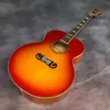 Factory 43 12-snarige J200-serie akoestische gitaar met Cherry Red Lacquer All Abalone Shell Set 369