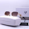 Gafas de sol para mujer Diseñador Nueva moda Estilo Instagram Caja pequeña de metal Visera para mujer 6 colores disponibles Gafas de sol para hombre