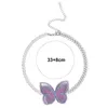 Gargantilla de perlas de imitación para mujer, collar de diamantes de imitación brillantes, cadena de extensión ajustable, decoración elegante de mariposas, joyería