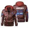 2024 새로운 Modelmen 's Jackets Outdoor F1 Racing Fashionable Men's Leather Ducati Motorcycle Riding Suit Long Sleeve