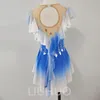 Zużycie sceniczne Liuhuo łyżwiarka figurowa odzież Dostosowana ocena Niebieska sukienka dla dzieci