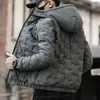 Inverno na moda parkas algodão acolchoado casacos jaqueta masculina ao ar livre grosso quente casaco com capuz casual 231229