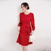 Casual Dresses 2023 Autumn Women's Dress Mulberry Silk Mid Length Long Sleeved Skirt