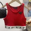Womens tank top vest knit Regular Cropped Cotton Jersey Stylish belly-button knit vest Femme Knits Tees Designer Knitted Sport Breathable Yoga Vest Tops