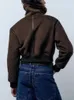여자 가죽 가을 겨울 여자 스트리트웨어 두꺼운 따뜻한 스웨이드 울 쇼트 코트 여성 캐주얼 패션 라펠 가짜 모피 재킷