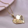 Colliers pendentifs 1pc collier pour femmes en acier inoxydable forme d'amour avec pendentifs encoche personnalité métal bijoux faits à la main cadeaux fête