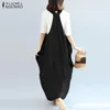 Robes 2023 Zanzea femmes salopette robe d'été décontracté dames solide fête jarretelle réservoir robe femme caftan Sarafans robe