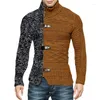 Men's Hoodies European American High Neck Sweater 2023 Autumn/winter Contrast Color Leather Buckle Long Sleeve Knitted Cardigan Male