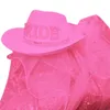 Beret Bride Cowboy Hat z zasłoną Cowgirl Bachelorette impreza będzie na nowoczesne kroplę prysznicowe