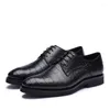 Scarpe eleganti Cwv Business Banquet Pelle di coccodrillo Suola derby maschile per