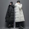 -20 ° C doudoune hommes vestes longues hiver chaud léger blanc canard vers le bas manteaux hommes Streetwear pardessus femmes vêtements 231229