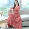 Casual Dresses Women Dress Autumn/Spring Women's Long Fashion Elegant For Sleeve Floral 3XL Vestidos LM816