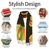 Bufandas Invierno Borla Bufanda Hamburguesa Patrón Mujeres Cashmere Cuello Cabeza Cálido Pashmina Lady Shawl Wrap Bandana