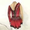 Stage Wear LIUHUO Girls Women Ice Figure Skating Dress Red Spandex Straps Competition Teens Performance