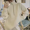 Women's Two Piece Pants Autumn Winter Women Ribbed Knitted Set Tracksuit Elegant Long Sleeve Turtleneck Zipper Sweater Straight Outfits