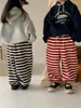 Pantaloni invernali coreani per bambini da jogging per ragazzi in cotone addensato caldo pantaloni sportivi a righe per bambini larghi con coulisse casual