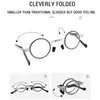 Okulary przeciwsłoneczne anty-blokujące światło blokujące składanie okularów czytania HD Ultra przenośna pełna ramka metalowa okulary hiperopia