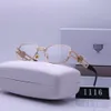 Gafas de sol para mujer Diseñador Nueva moda Estilo Instagram Caja pequeña de metal Visera para mujer 6 colores disponibles Gafas de sol para hombre