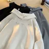 Sweats à capuche pour femmes hiver gothique étoile badge chic broderie sweat à capuche en daim pour hommes lâche surdimensionné gris sweat-shirt américain hip hop mode