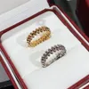 anello scontro serie 5A diamanti riproduzioni ufficiali del marchio di lusso stile classico Anelli dorati 18 K di alta qualità marchi design exquis237D