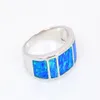 أزياء التجزئة الكاملة Fine Blue Fire Opal Ring 925 Silver Plated Jewelry for Women RMF16032601229H