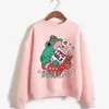 Men's T -skjortor Roliga tecknade Strawberry Milk Frog Tryckt högskolestudenter Korean tröja First Choice 2023