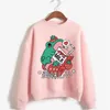 Męskie koszule zabawne kreskówki Strawberry Milk Frog Printed Studenci Korean Sweter Pierwszy wybór 2023