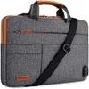 Domiso 10 "13" 14 "156" 17 "Inch Multifunctional Laptop Sleeve Business Portcase Messenger Bag med USB Charging Port 231229